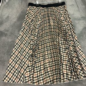 Maje pleated plaid skirt
